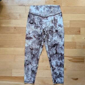 Gymshark Tie-Dye Leggings in Brown and Cream